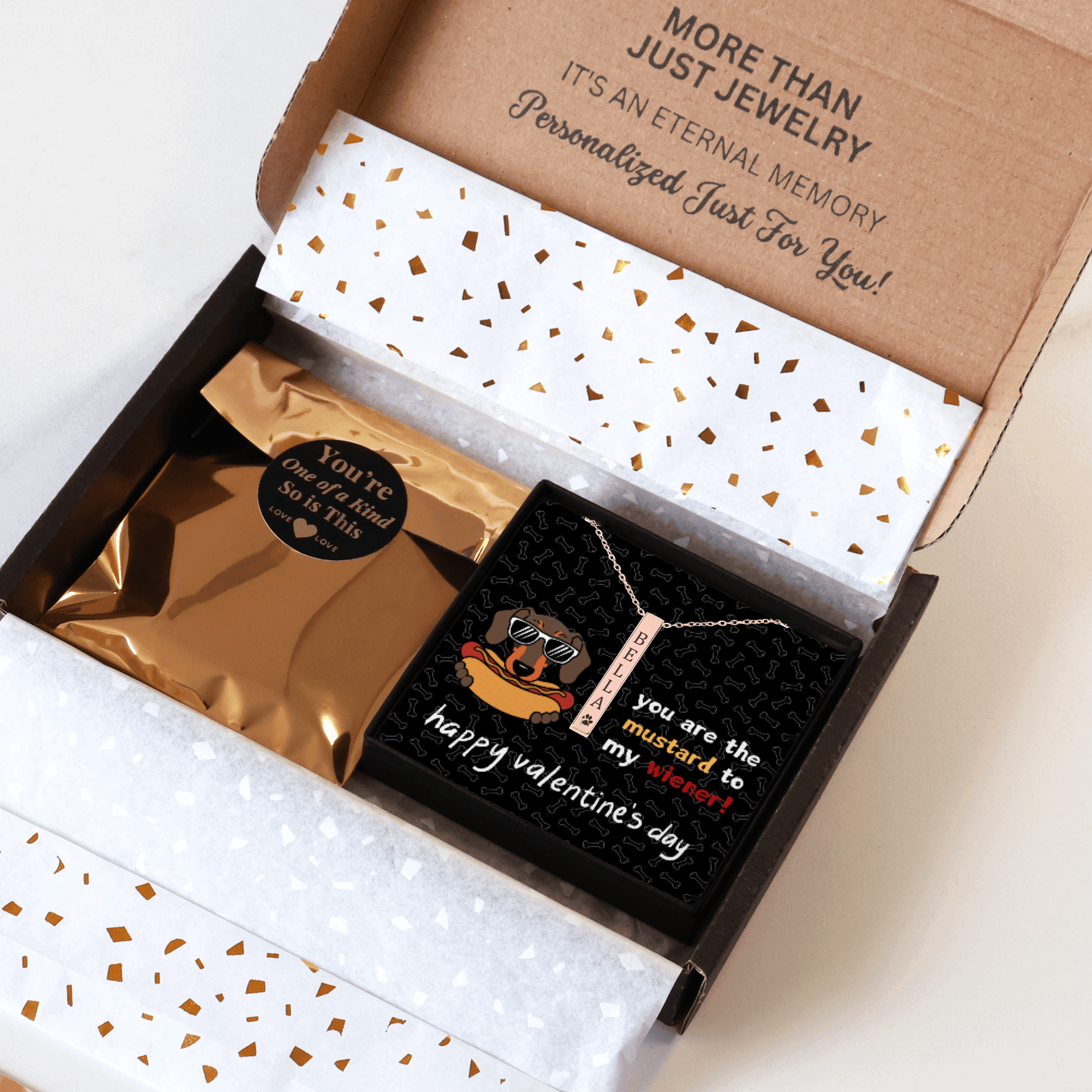 You Are The Mustard To My Wiener - Funny Dachshund Valentine Necklace | Gift for Her - Real Rad Boutique