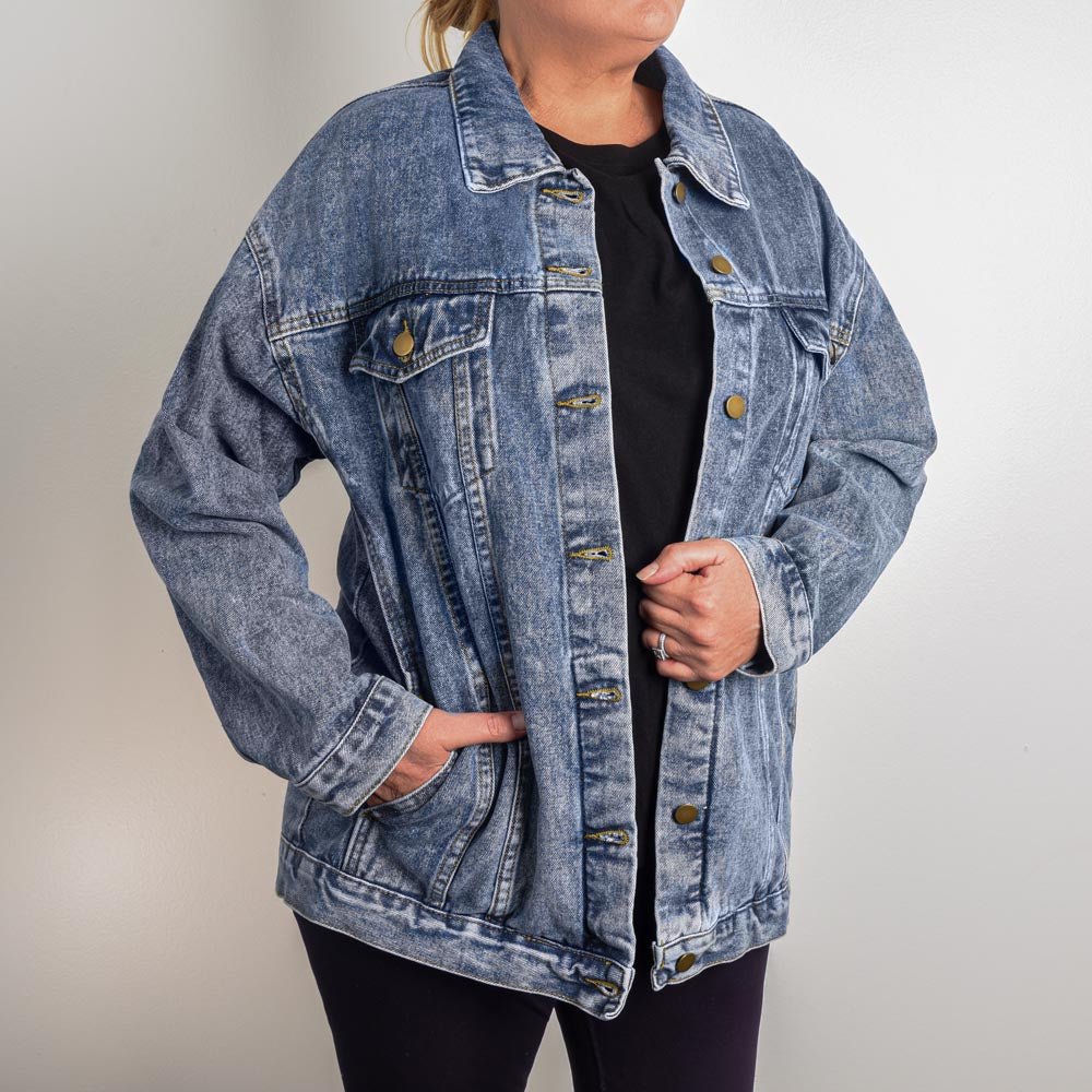 Adorable Weenies - Dachshund Oversized Women's Denim Jacket - Real Rad Boutique