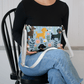 Blue Floral Paws - Dachshund Vegan Leather Crossover Purse - Real Rad Boutique
