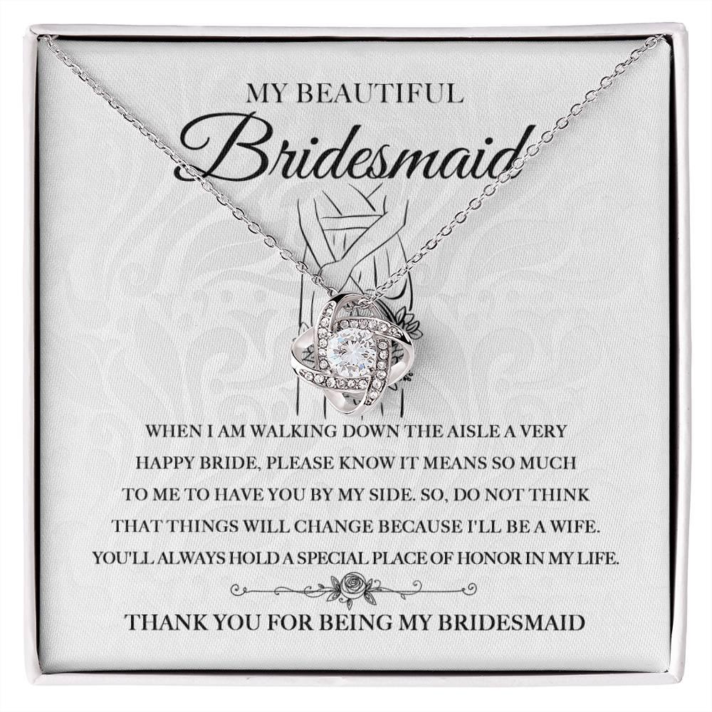 'Bridesmaid Thank You' Love Knot Necklace - Real Rad Boutique