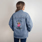 Dachshund's & Wine Time - Oversized Women's Denim Jacket - Real Rad Boutique