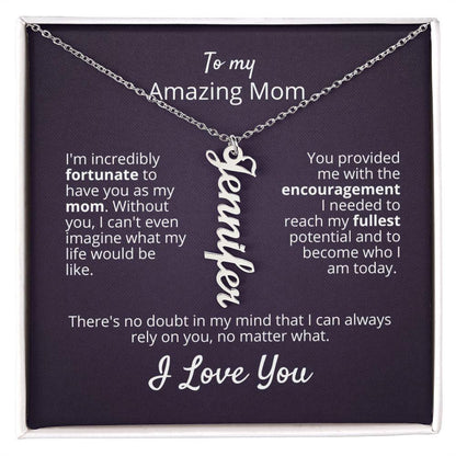 'Fortunate To Have You' Vertical Name Necklace - Real Rad Boutique