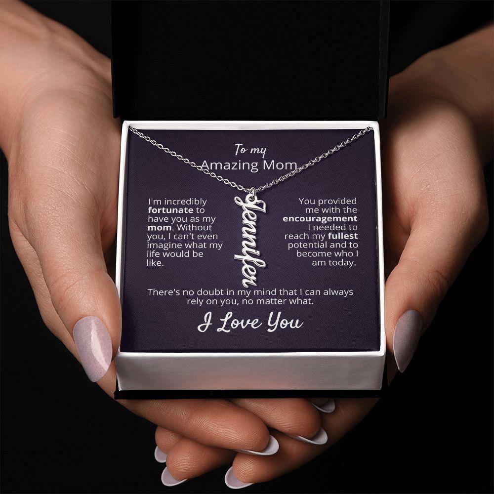 'Fortunate To Have You' Vertical Name Necklace - Real Rad Boutique