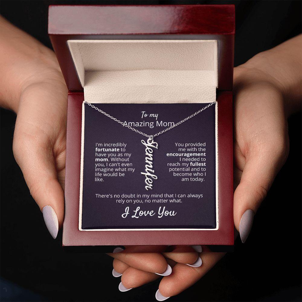 'Fortunate To Have You' Vertical Name Necklace - Real Rad Boutique
