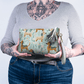Minty Floral Paws - Vegan Leather Makeup Bag - Real Rad Boutique