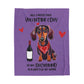 Playful Wine and Wiener's - Dachshund Velveteen Plush Blanket - Real Rad Boutique