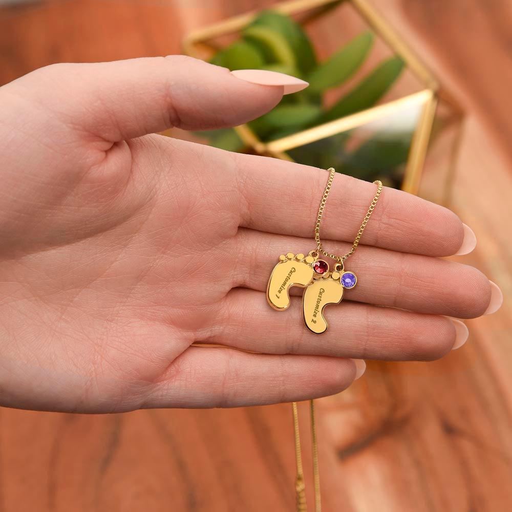 'Spread My Wings' Engraved Necklace with Birthstone - Real Rad Boutique