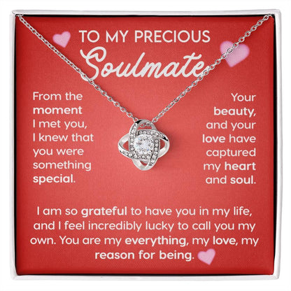 'To My Precious Soulmate' Love Knot Necklace - Real Rad Boutique